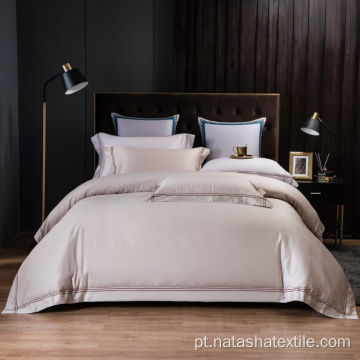Conjuntos de roupa de cama de algodão de cor sólida estilo hotel